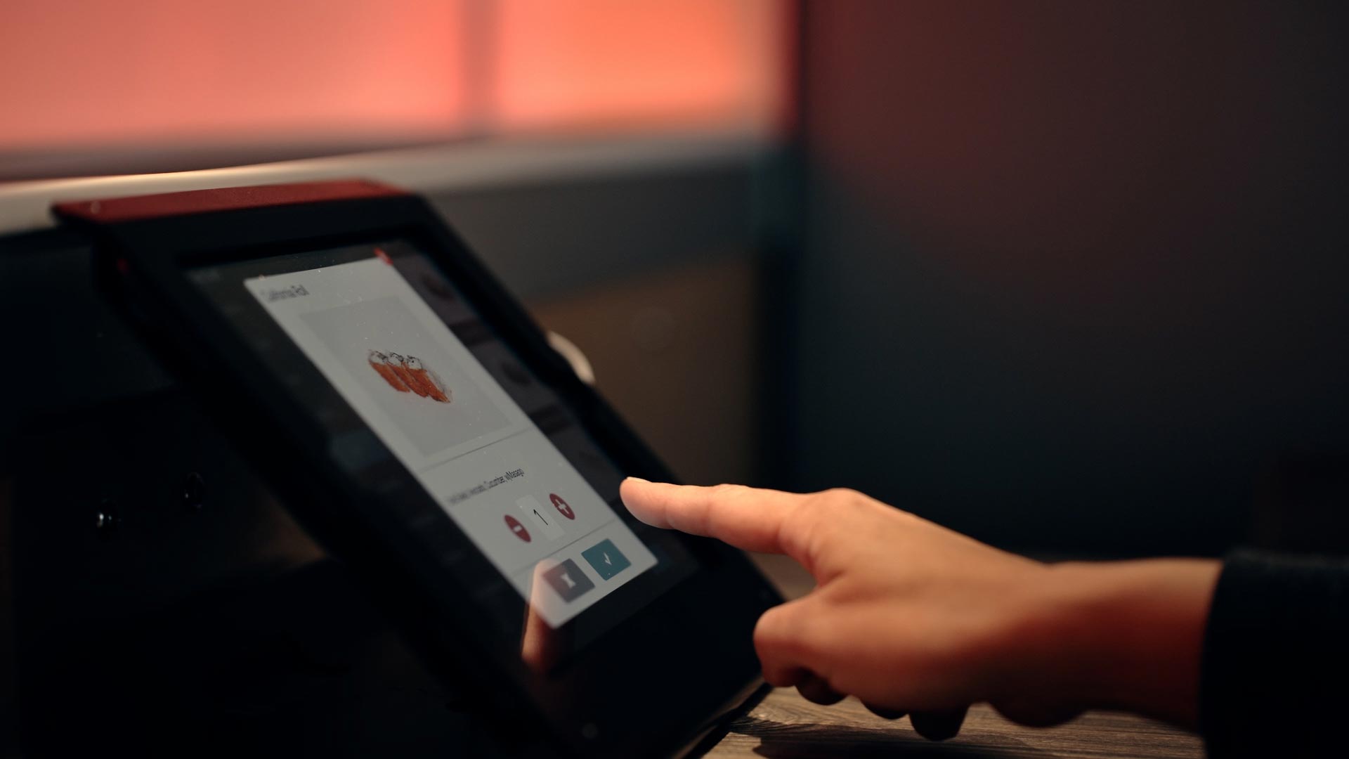 Customers order through a device